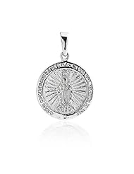 Bling Jewelry Miraculous Medal Immaculate Conception Virgin Mary Pendant Silver