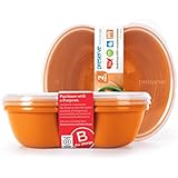 Preserve Square Food-Storage Container, 25-Ounce, Orange, Set of 2