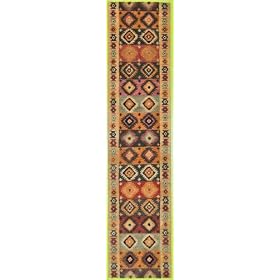 2'8 x 11'5 Orange Hand Tufted Wool Ghashghaei Runner Rug