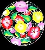 Hibiscus Design - Hand Painted - Platter/Serving Plate - 13 inch diameter