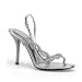ENCHANT-11, Sexy Prom or Formal Party 4'' Slingback Sandal With Rhinestones in Silver Metallic by Pleaser USA Shoes