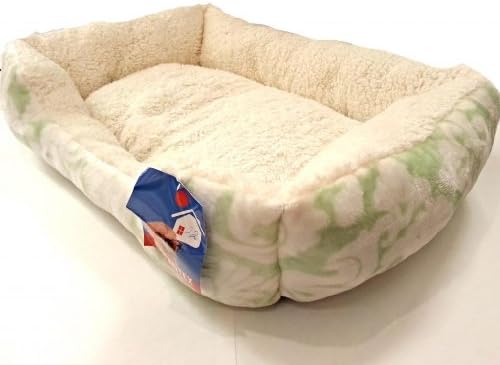 Sofantex Warm Soft Bolster Pet Bed 28-Inch Green Flower
