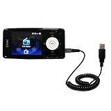 Coiled Power Hot Sync and Charge USB Data Cable w/ Tip Exchange for the iRiver X20 2GB 4GB 8GB - Gomadic Brand