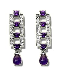 .18 ct Amethyst Briolette 8-4mm Sq Earring