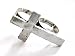 Vintage silver tone cross double finger ring Adjustable kitsch art deco Vintage silver tone cross double finger ring Adjustable kitsch art deco