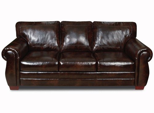 Simmons Upholstery Savannah Bonded Leather Sofa in Tobacco