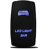 mictuning 5pin Laser LED Light Bar Rocker Switch ON-OFF LED Light 20A 12V Blue