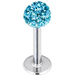 16 Gauge Aqua Ferido Ball Labret Monroe Tragus MADE WITH SWAROVSKI ELEMENTS