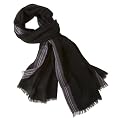 Men's Lightweight Stripe Scarf - Black