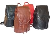 Alligator Leather Backpack-Light Brown