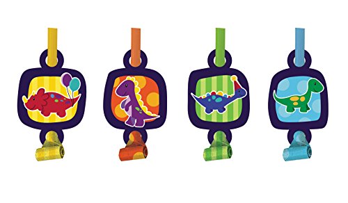 Creative Converting Little Dino Party Blowouts with Medallions (8 Count)