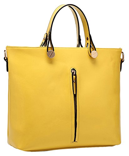 Heshe® Fashion Women Leather Top-handle Tote Cross Body Shoulder Bag Messenger Purse for Lady Simple Style