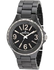 Invicta Womens 1185 Ceramic Black Dial Black Ceramic Watch