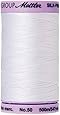 Mettler Silk-Finish Solid Cotton Thread, 547 yd/500m, White