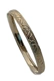 18K Gold Layered Swirly Girls/Women's Bangle Bracelet (Size 4)