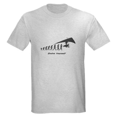 Hang Gliding Evolution Ash Grey T-Shirt Sports Light T-Shirt by CafePress