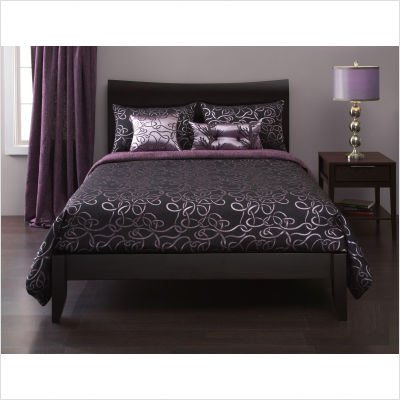 Twisty Vine Duvet Set in Amethyst Size: Queen