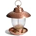 Strathwood Iron and Bubble Glass Bird Feeder with Brushed Copper Finish