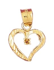 Dazzlers Solid 14k Gold Heart Charm Pendant Available in three colors from jewelsberry (weights: 1.6 grams only)
