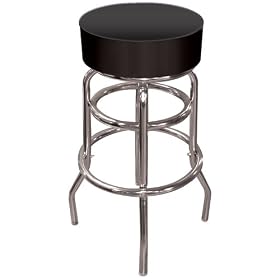 Trademark High Grade Black Padded Bar Stool, Black 