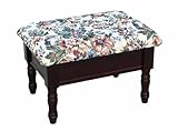 IMAGE OF Queen Anne Style Cherry Finish Wood Footstool w/ Storage