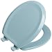 Mayfair 25EC 034 Designer Series Traditional Wood Toilet Seat with Easy-Clean Hinges, Round, Sky Blue