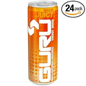 Guru Juicy Tangerine Energy Drink, 100% Natural, 12-Ounce Cans (Pack of 24)