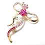 Golden October Birthstone Flower Bowknot Brooches And Pins