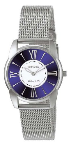 Invicta Slim Collection 5343 Quartz Sapphire Coated Mineral Blue Dial Stainless Steel Plating Stainless Steel Band Women Watch