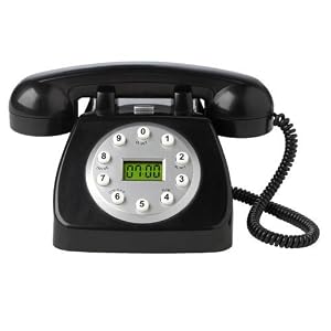 Telephone Like Wake Up Alarm Clock - Black
