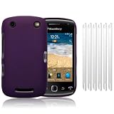 BLACKBERRY CURVE 9380 SOLID PURPLE HYBRID RUBBERISED BACK COVER CASE / SHELL / SHIELD + 6-IN-1 SCREEN PROTECTOR PACK PART OF THE QUBITS ACCESSORIES RANGEby Terrapin