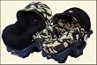 Reversible Infant Car Seat Cover - Green Camo and Black Minky - Cuter Than A Ducks Butt
