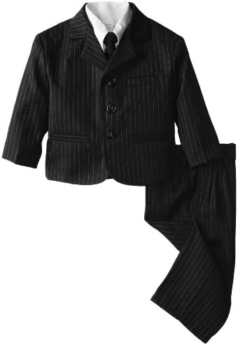 Kizmit Baby-Boys Infant Boy Stripe 5 Piece Suit, Black, 12 Months/Medium