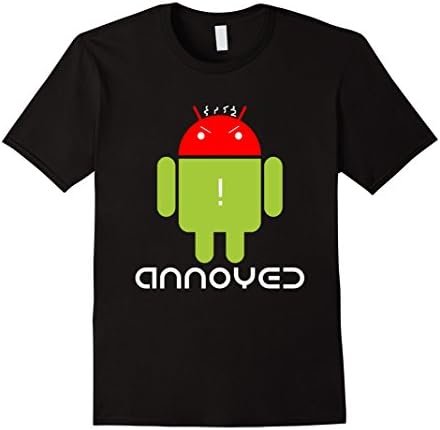 Men's Annoyed Android Tech Geek Humor T-shirt Large Black