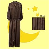 M. Green Dark Brown Stripe Silk Pajama