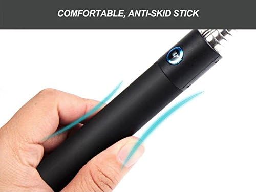 Selfie Stick Extendable U-shape One-piece Self-portrait Monopod with Built-in Bluetooth Remote Shutter for Samsung Galaxy S6, S5, Iphone 6, Iphone 5s, Android -Black