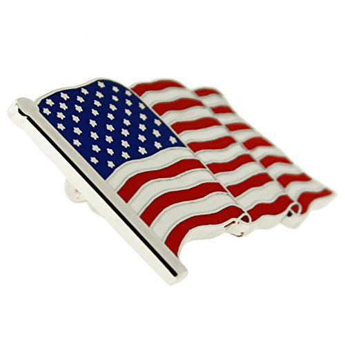 Made in USA American Flag Pin Silver (Pack of 5) Apparel Accessories Jewelry Brooches Lapel Pins