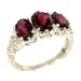 Victorian Design Solid English Sterling Silver Natural 3.3ct Almandine Garnet Ladies Ring - Size 6.5 - Finger Sizes 5 to 12 Available