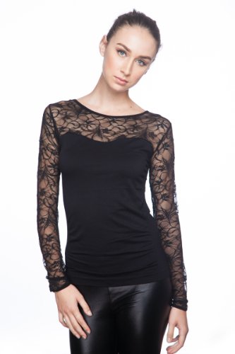 Emma's Mode Junior Upper Sheer Lace Back Top