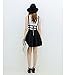Yonala Women's Pleated Short Braces Suspender Skirt