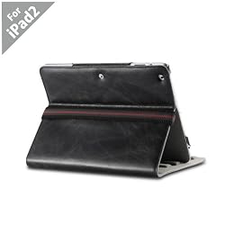 Acase Genuine Hand Made Leather Flip Book Jacket/folio for Apple iPad 2 2nd Generation - 16GB, 32GB, 64GB, WiFi and WiFi +3G (Black)
