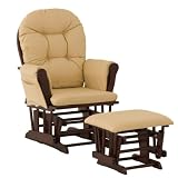 Stork Craft Hoop Glider and Ottoman, Cherry/Khaki
