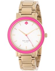 kate spade new york Womens 1YRU0253 Pink Enamel Bezel Gramercy Watch
