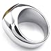 KONOV Mens Stainless Steel Ring, Classic Tiger Eye Band, Silver