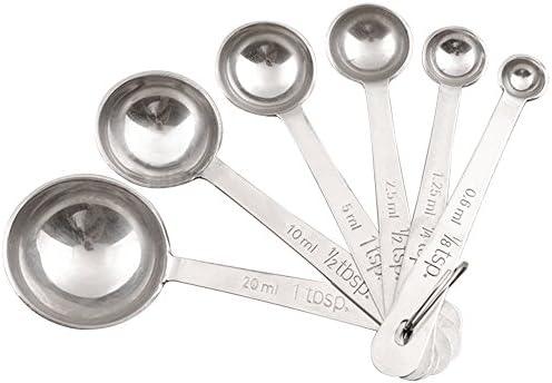 Yuri Milner 1PC Stainless Steel Measuring Spoons Set of 6 Pieces Home Use