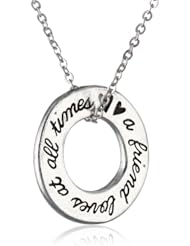 Bob Siemon Pewter Friend and Proverbs 17:17 Pendant Necklace, 18"