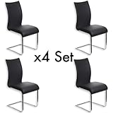 Schwingstuhl ALADINO Set mit 4 Stühlen chrom/schwarz