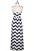CYP Women's Sleeveless Rayon Chevron Empire Maxi Dress Zigzag Pockets