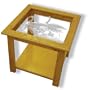 Oak Glass Top End Table With Geese Etched Glass - Geese End Table Furniture - Unique Geese Gift Ideas - Fully Assembled - 22" x 22" x 20" high