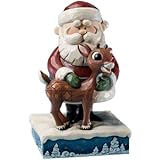 Rudolph Jim Shore Christmas from Enesco Santa Hugging Rudolph Figurine 6.3 IN